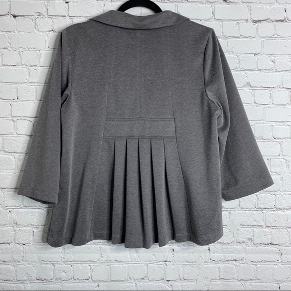 J Jill Gray 3/4 Sleeve Peacoat Jacket Large - Picture 7 of 10